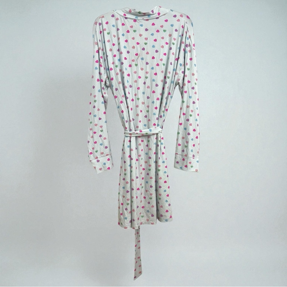 SKIMS Soft Lounge Short Robe | Cloud Candy Heart Print 💕 - Picture 6 of 8